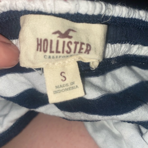 Early to Mid-2000s Hollister Babydoll Tube Top w/ White and Navy Stripes, Size S - Picture 4 of 5